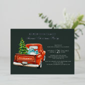 Invitation En Aluminium Rustique Plaid Noël Fête Argent (Debout devant)