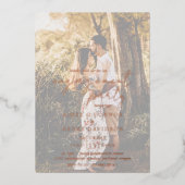 Invitation En Aluminium Rustique Script Photo Modern Engagement Party (Recto)