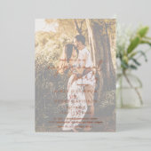 Invitation En Aluminium Rustique Script Photo Modern Engagement Party (Debout devant)