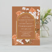 Invitation En Aluminium Rustique Terracotta Boho Pampas Arché Mariage (Debout devant)