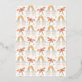 Invitation En Aluminium Rustique Terracotta Earthy Rainbow Baby shower Or (Verso)