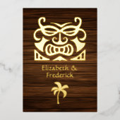 Invitation En Aluminium Rustique Tropical Mystic Island Mariage (Recto)