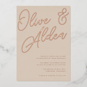Invitation En Aluminium Sable | Mariage Rose Gold (Recto)