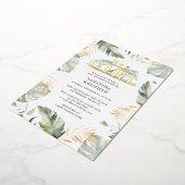 Invitation En Aluminium Safari dans la Jungle Fille Baby Shower Or (Rotation)
