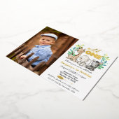 Invitation En Aluminium Safari Wild One Photo Real Gold (Rotation)