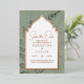 Invitation En Aluminium Sage À feuillage persistant Fern Botanical Enregis (Debout devant)