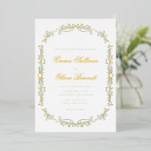 Invitation En Aluminium sage et or (Debout devant)