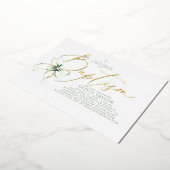 Invitation En Aluminium Sage Green Bow Elegant Minimalist Modern Baptism (Rotation)