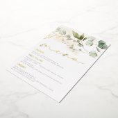 Invitation En Aluminium Sage Green Feuille Mariage Gold Foil Menu (Rotation)