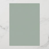Invitation En Aluminium Sage Green Feuille Mariage Gold Foil Menu (Verso)