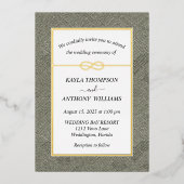Invitation En Aluminium Sage Green Kuba Tissu Broderie Tout en un (Recto)