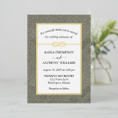 Invitation En Aluminium Sage Green Kuba Tissu Broderie Tout en un (Debout devant)