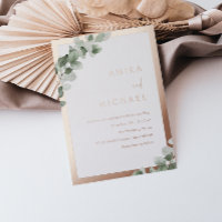 Sage Green Leaf & Real Rose Gold Mariage
