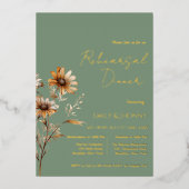 Invitation En Aluminium Sage Green Monogram Fleur sauvage Dîner de répétit (Recto)