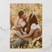 Invitation En Aluminium Sage Greenery White Rose Wedding (Verso)