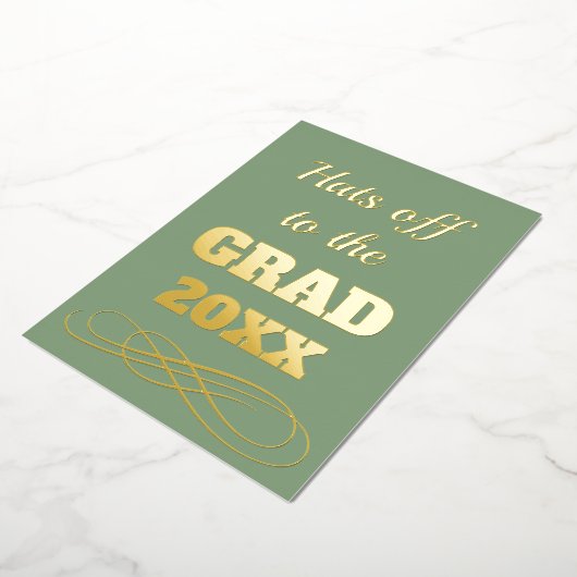 Invitation En Aluminium Sage simple et élégant Casquettes vert vers la fin (Rotation)