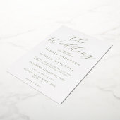 Invitation En Aluminium Sage simple Vert et blanc Mariage esthétique (Rotation)