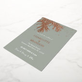 Invitation En Aluminium Sage Tropical Palm Feuille Mariage Gold (Rotation)