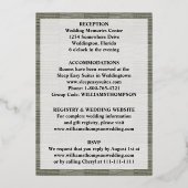 Invitation En Aluminium Sage Vert Africain Kente Tissu Tout en un (Verso)
