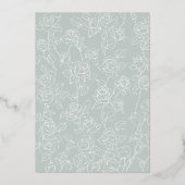 Invitation En Aluminium Sage Vert Arc Floral Papillon Mariage Or (Verso)