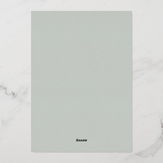 Invitation En Aluminium Sage vert fleuron jaune or mariage (Verso)