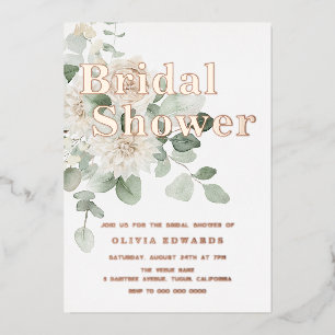 Invitation En Aluminium Sage Vert & Rose Gold Mariage Baby Shower