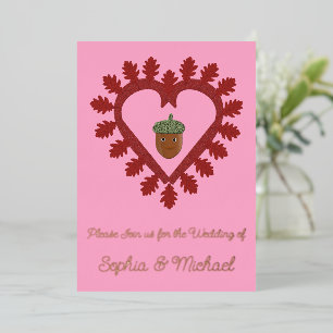 Invitation En Aluminium Saint-Valentin Amour Coeur Noisette Mariage Person