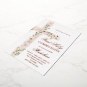 Invitation En Aluminium sainte croix florale Première sainte communion (Rotation)