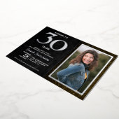 Invitation En Aluminium Salutations à 30 ans Black Silver 30e anniversaire (Rotation)