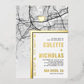 Invitation En Aluminium San Diego Love Locator | Ville Mariage à thème (Recto)