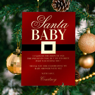 Invitation En Aluminium Santa Baby Bébé de Noël Remerciement pour Baby S