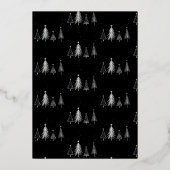 Invitation En Aluminium Sapin de Noël simple | Fête de Noël noire (Verso)