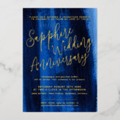 Invitation En Aluminium Sapphire bleu abstrait 45e anniversaire mariage (Recto)