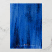 Invitation En Aluminium Sapphire bleu abstrait 45e anniversaire mariage (Verso)