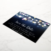 Invitation En Aluminium Sauvegarder la date lumières vives (Rotation)