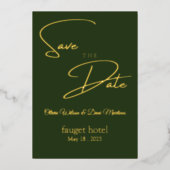 Invitation En Aluminium sauvegarder la date vert élégant (Recto)