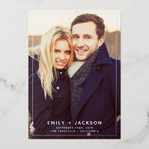 Invitation En Aluminium Sauvegarder la Photo Image Argent