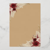 Invitation En Aluminium Sauver la date de mariage herbe de pampa or rose (Verso)