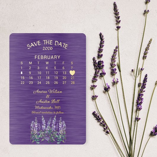 Invitation En Aluminium Sauver la date Février 2026 Mariage