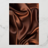 Invitation En Aluminium sauver la date fond en soie marron (Verso)