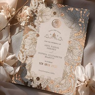 Invitation En Aluminium Sauvez la date Musulmane Musulmane Blanche Morris