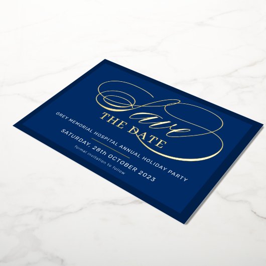Invitation En Aluminium SAVE THE DATE élégant événement fantaisie script m (Rotation)