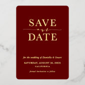 Invitation En Aluminium SAVE THE DATE moderne élégant marron minimal (Recto)