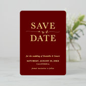 Invitation En Aluminium SAVE THE DATE moderne élégant marron minimal (Debout devant)