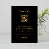 Invitation En Aluminium Scan du Code QR | Encart avec les détails du maria (Debout devant)