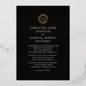 Invitation En Aluminium Sceau Monogramme Mariage Traditionnel (Recto)