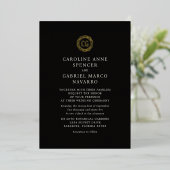 Invitation En Aluminium Sceau Monogramme Mariage Traditionnel (Debout devant)