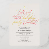 Invitation En Aluminium Scénario de fête commencé Fête de Noël rouge (Recto)
