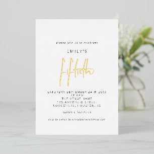 Invitation En Aluminium Scénario de fête d'anniversaire 50 ans minimaliste