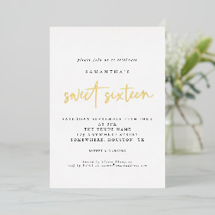Invitation En Aluminium Scénario de fête d'anniversaire Glam Sweet Sixteen